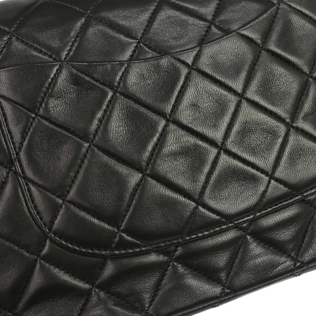 Chanel 1994-1996 Black Lambskin Medium Classic Double Flap Shoulder Bag
