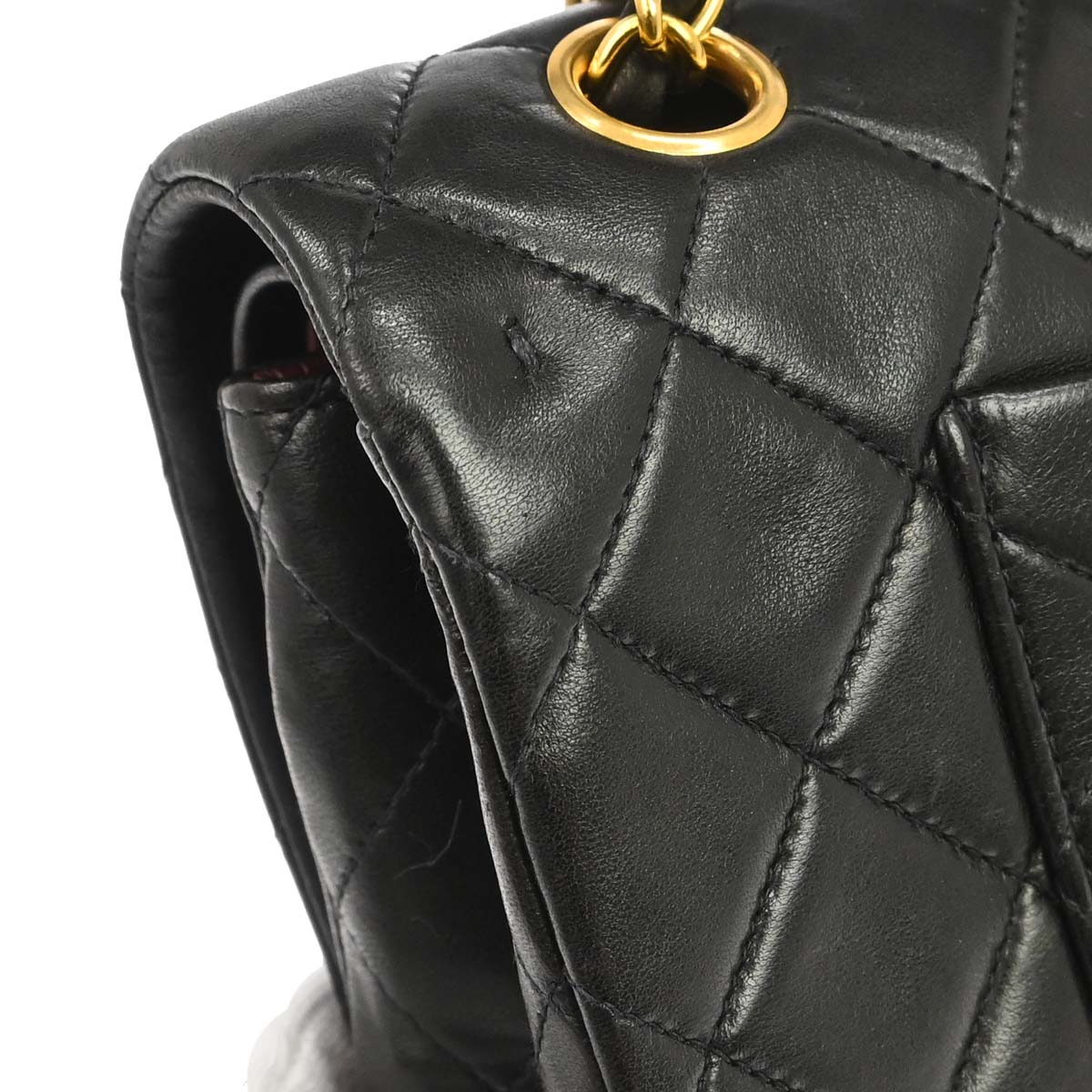 Chanel 1994-1996 Black Lambskin Medium Classic Double Flap Shoulder Bag