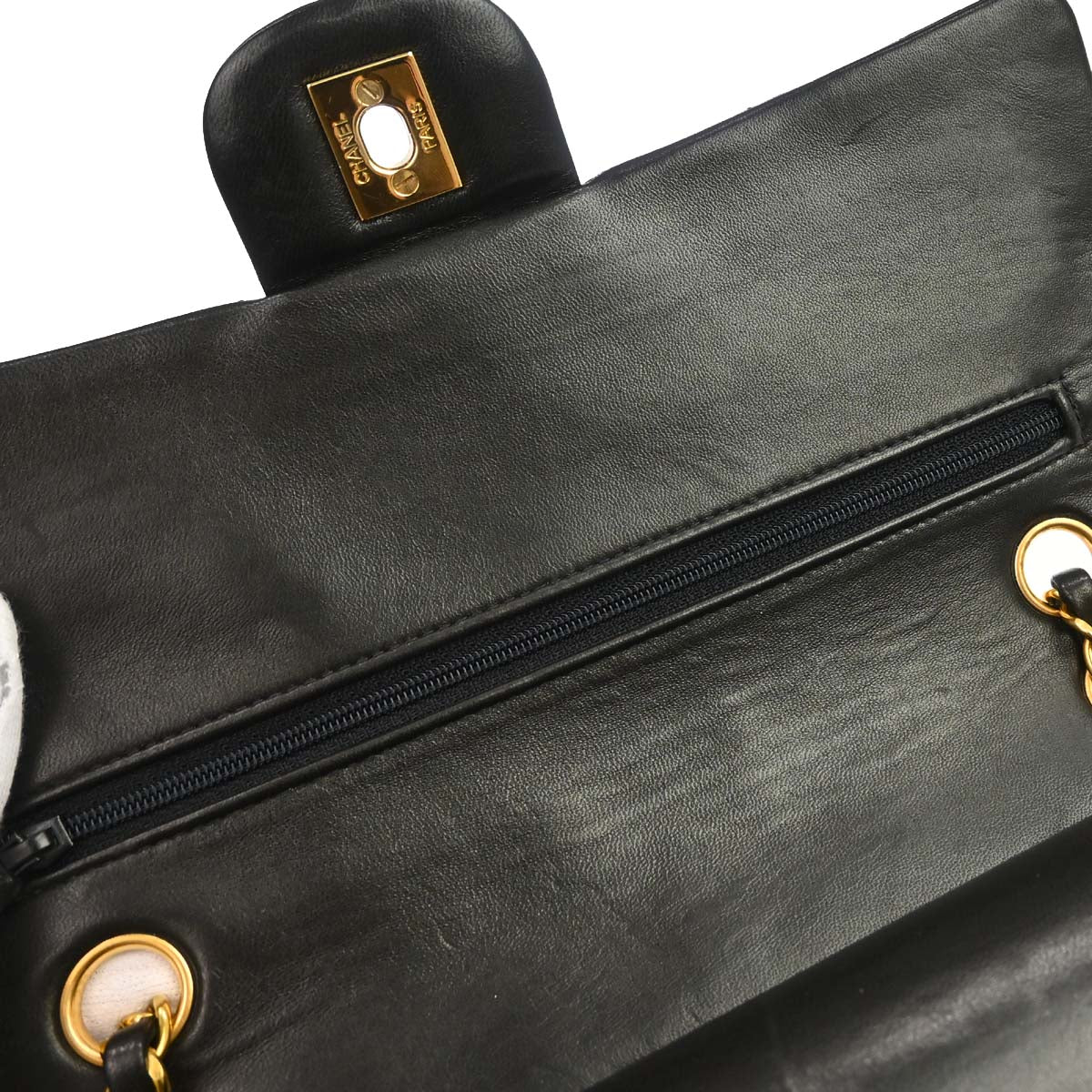 Chanel 1994-1996 Black Lambskin Medium Classic Double Flap Shoulder Bag