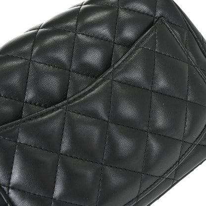 Chanel 2019 Black Lambskin Mini Classic Square Flap Shoulder Bag 17