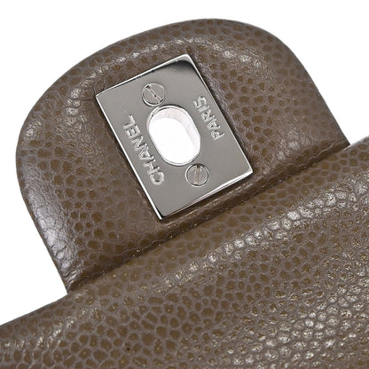 Chanel 2012 Brown Caviar Skin Medium Classic Double Flap Shoulder Bag