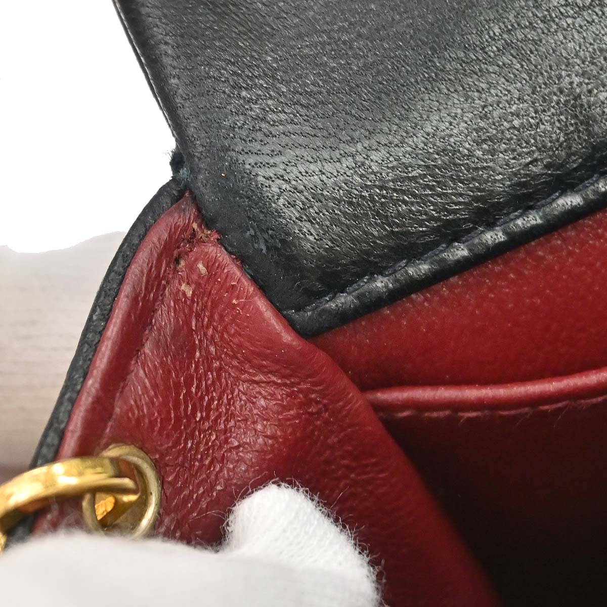 Chanel 1989-1991 Black Lambskin Turnlock Mini Full Flap Shoulder Bag