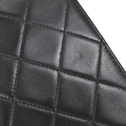 Chanel 1997-1999 Black Lambskin Pushlock Small Full Flap Shoulder Bag