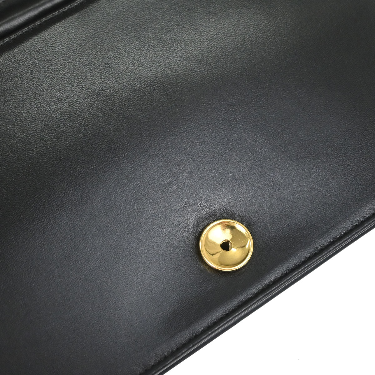 Chanel 1997-1999 Black Lambskin Pushlock Small Full Flap Shoulder Bag