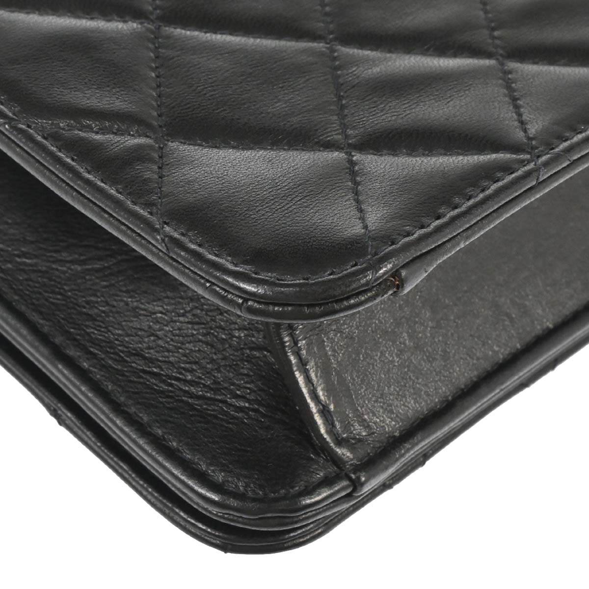 Chanel 1996-1997 Black Lambskin Pushlock Mini Full Flap Shoulder Bag
