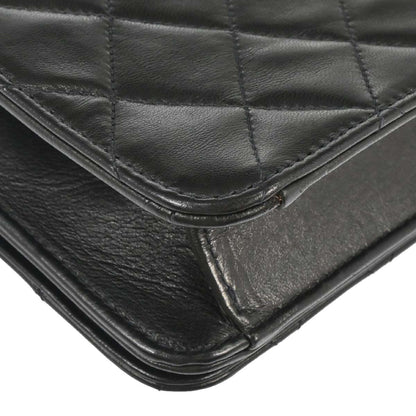 Chanel 1996-1997 Black Lambskin Pushlock Mini Full Flap Shoulder Bag