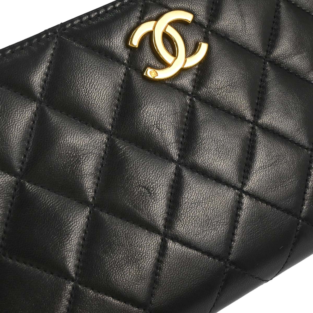 Chanel 1996-1997 Black Lambskin Pushlock Mini Full Flap Shoulder Bag