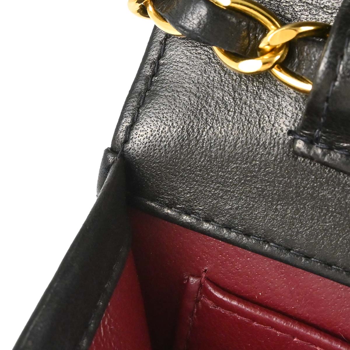 Chanel 1996-1997 Black Lambskin Pushlock Mini Full Flap Shoulder Bag