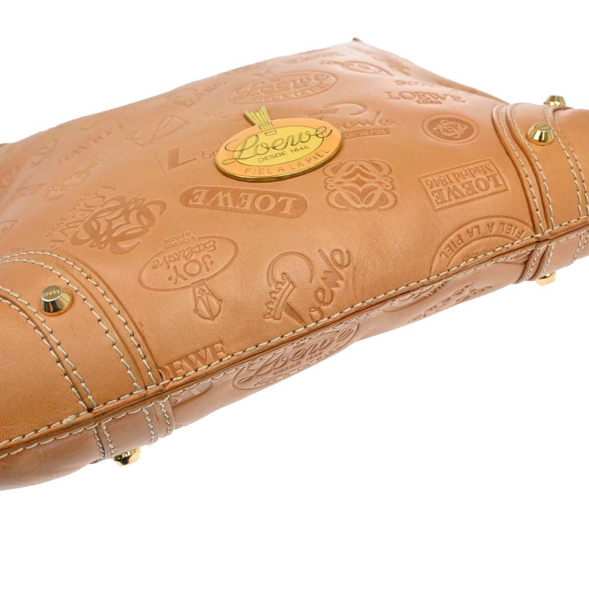 Loewe * Brown Embossed Leather 160th Anniversary Handbag