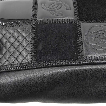 Chanel * 2005-2006 Black Lambskin Icon Patchwork Single Flap Shoulder Bag