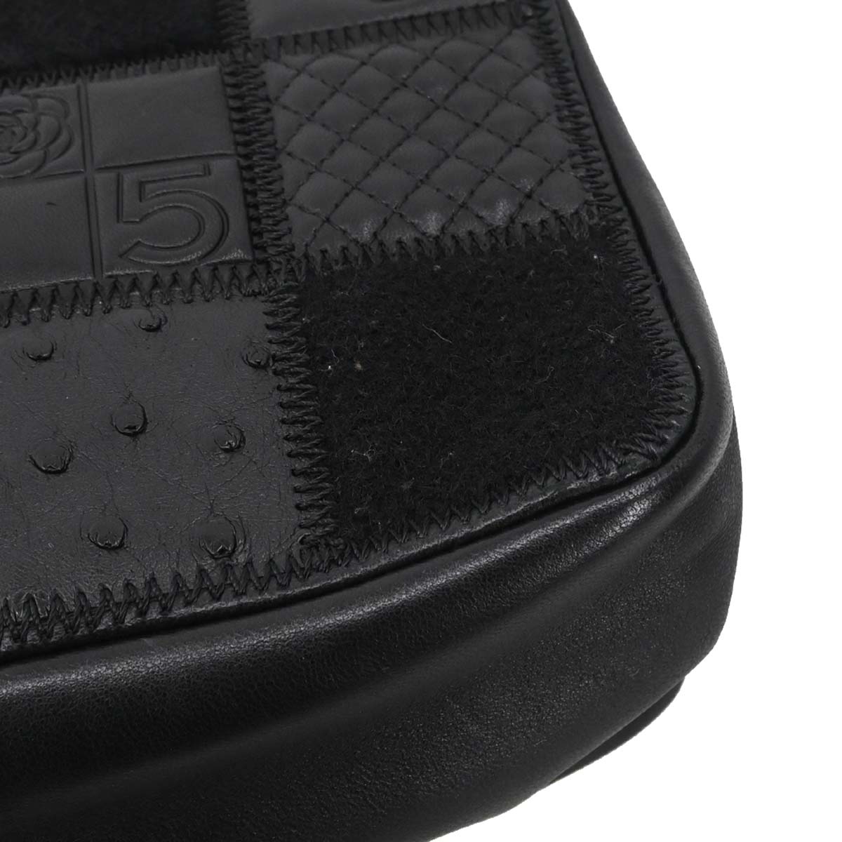 Chanel * 2005-2006 Black Lambskin Icon Patchwork Single Flap Shoulder Bag