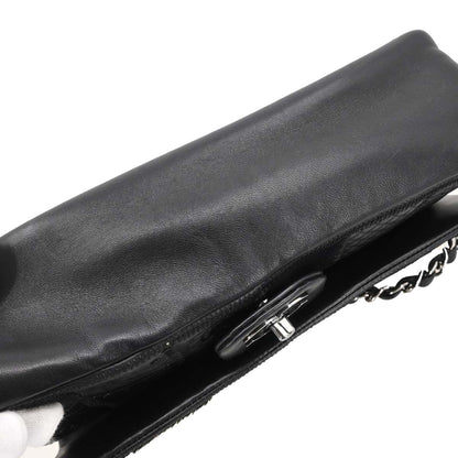 Chanel * 2005-2006 Black Lambskin Icon Patchwork Single Flap Shoulder Bag