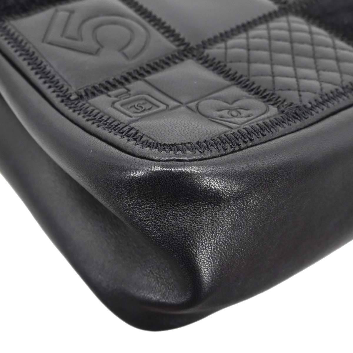 Chanel * 2005-2006 Black Lambskin Icon Patchwork Single Flap Shoulder Bag