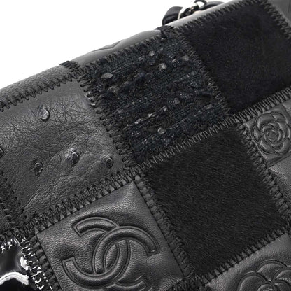 Chanel * 2005-2006 Black Lambskin Icon Patchwork Single Flap Shoulder Bag