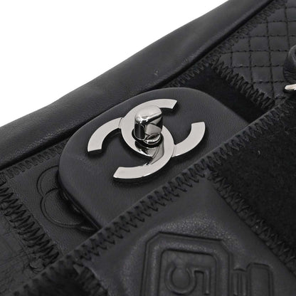 Chanel * 2005-2006 Black Lambskin Icon Patchwork Single Flap Shoulder Bag