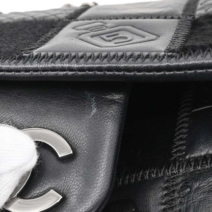 Chanel * 2005-2006 Black Lambskin Icon Patchwork Single Flap Shoulder Bag