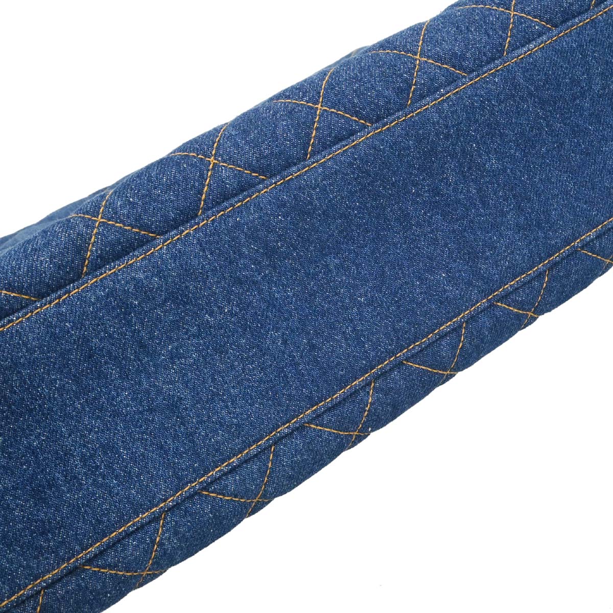 Chanel 1996-1997 Blue Denim Kelly Top Handle Handbag