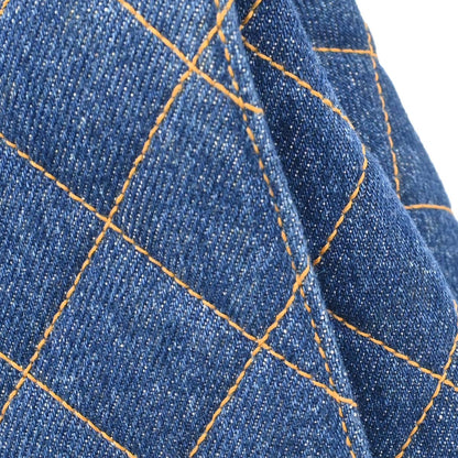 Chanel 1996-1997 Blue Denim Kelly Top Handle Handbag
