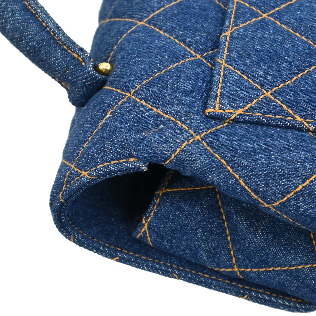 Chanel 1996-1997 Blue Denim Kelly Top Handle Handbag