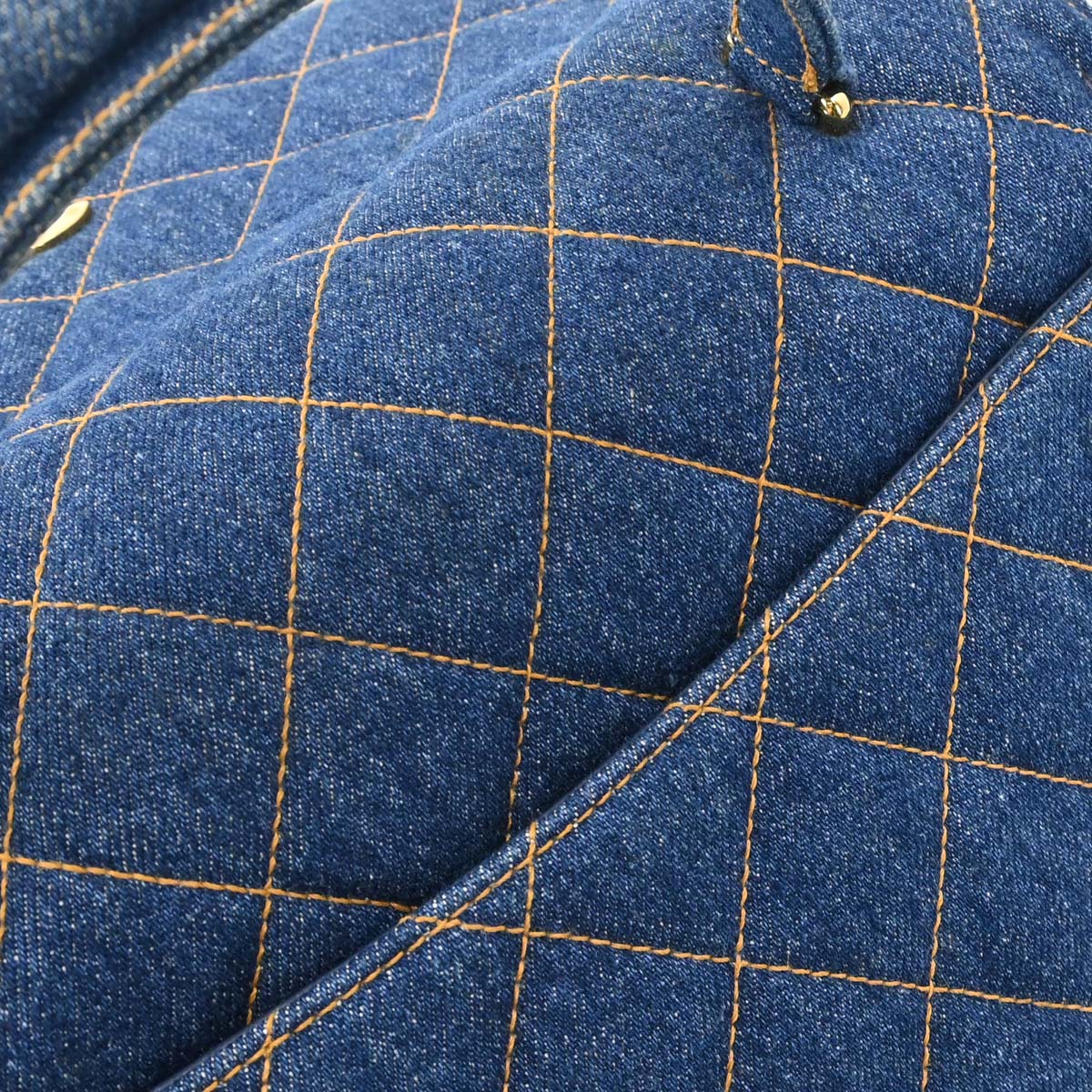 Chanel 1996-1997 Blue Denim Kelly Top Handle Handbag