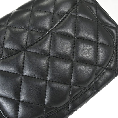 Chanel 2017 Black Lambskin Mini Classic Square Flap Shoulder Bag 17