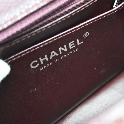 Chanel Brown Caviar Skin Mini Classic Square Flap Shoulder Bag 17
