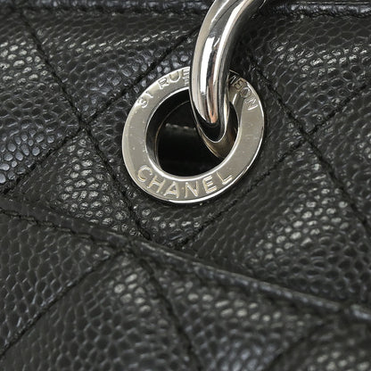 Chanel 2014 Black Caviar Skin Grand Shopping Tote GST Chain Handbag
