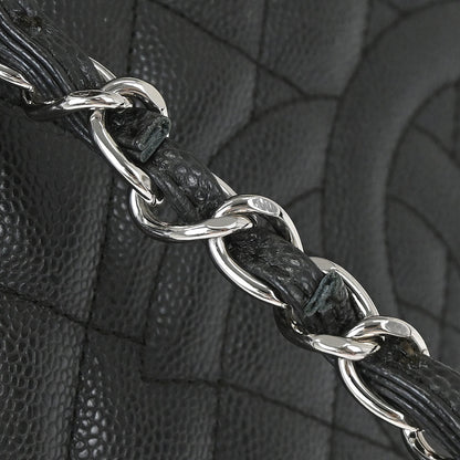 Chanel 2014 Black Caviar Skin Grand Shopping Tote GST Chain Handbag
