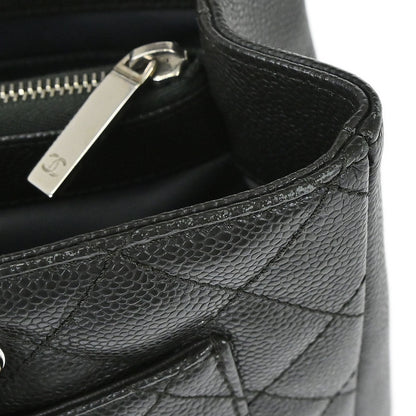 Chanel 2014 Black Caviar Skin Grand Shopping Tote GST Chain Handbag