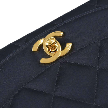 Chanel 1991-1994 Black Satin Small Diana Shoulder Bag