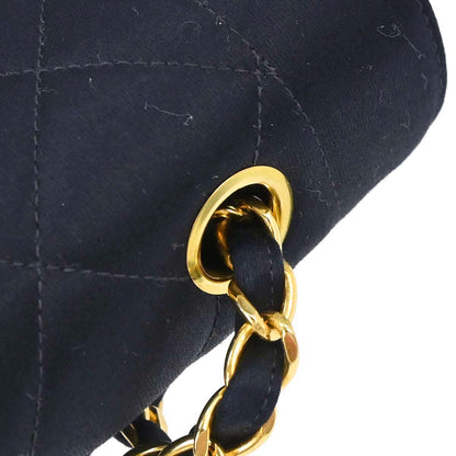 Chanel 1991-1994 Black Satin Small Diana Shoulder Bag