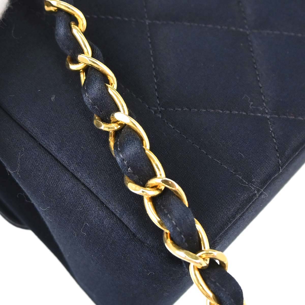 Chanel 1991-1994 Black Satin Small Diana Shoulder Bag