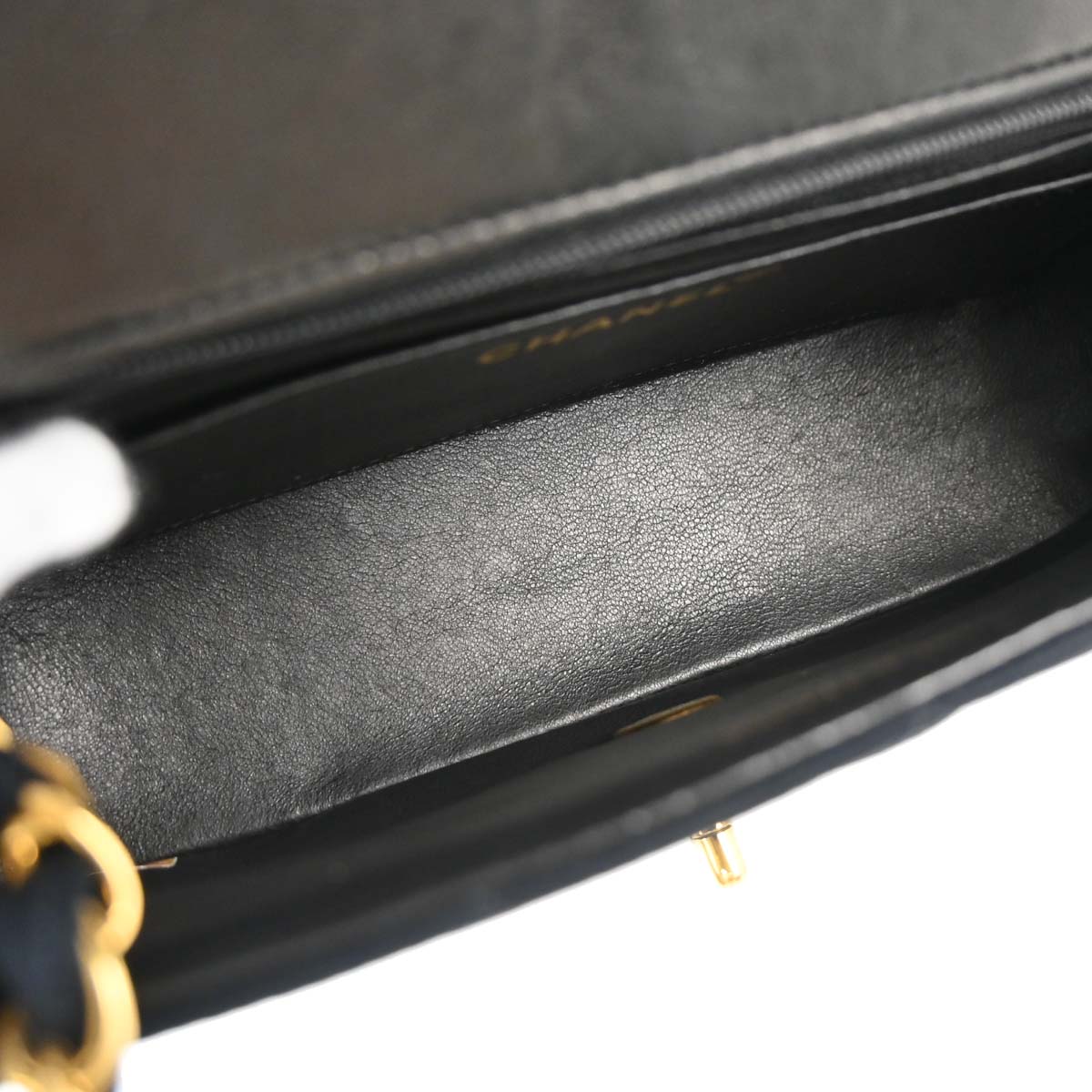 Chanel 1991-1994 Black Satin Small Diana Shoulder Bag