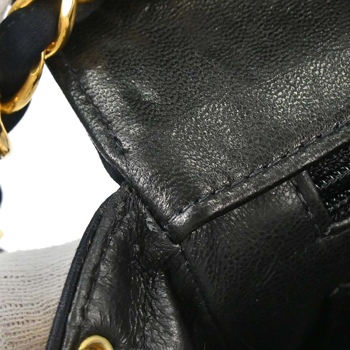 Chanel 1991-1994 Black Satin Small Diana Shoulder Bag