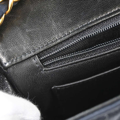 Chanel 1991-1994 Black Satin Small Diana Shoulder Bag