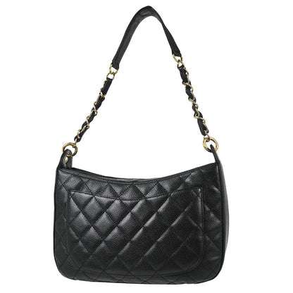 Chanel 2003-2004 Black Caviar Skin Hobo Handbag