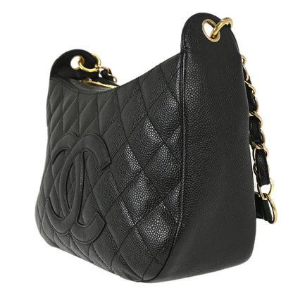 Chanel 2003-2004 Black Caviar Skin Hobo Handbag