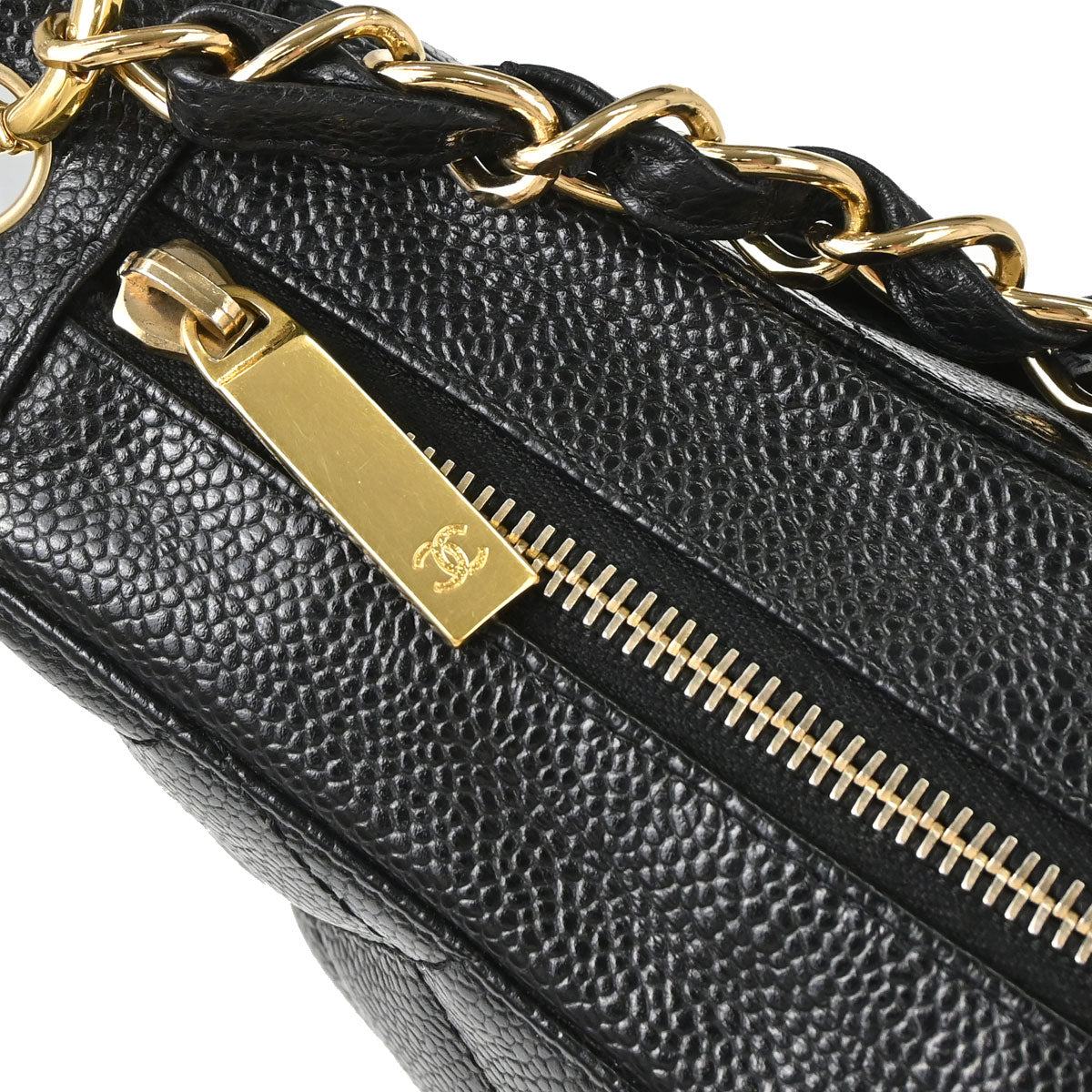 Chanel 2003-2004 Black Caviar Skin Hobo Handbag