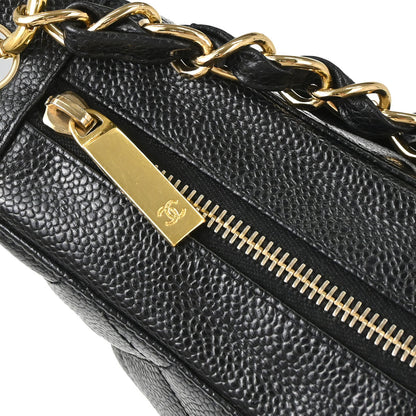 Chanel 2003-2004 Black Caviar Skin Hobo Handbag
