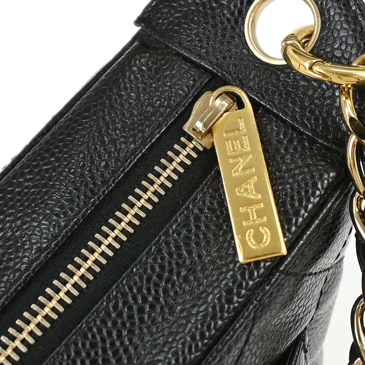 Chanel 2003-2004 Black Caviar Skin Hobo Handbag