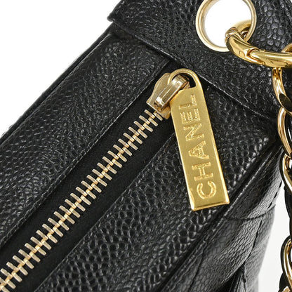 Chanel 2003-2004 Black Caviar Skin Hobo Handbag
