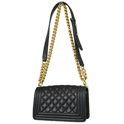 Boy Chanel 2019 Black Caviar Skin Small Chain Shoulder Bag