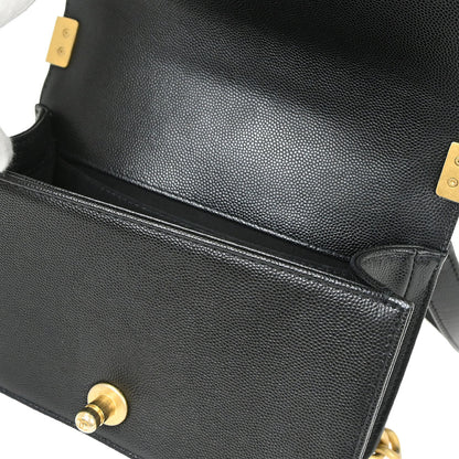 Boy Chanel 2019 Black Caviar Skin Small Chain Shoulder Bag