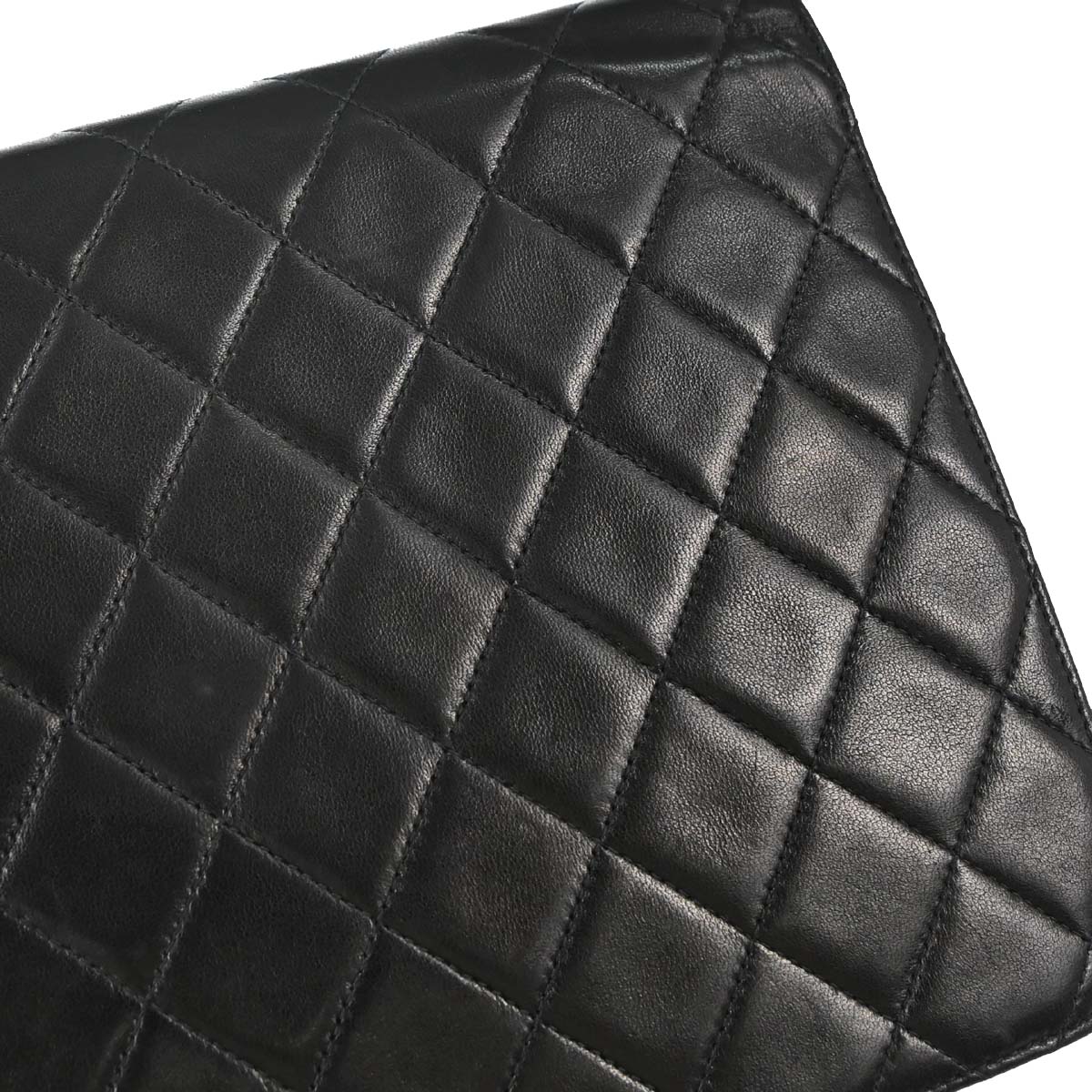 Chanel 1996-1997 Black Lambskin Pushlock Medium Half Flap Shoulder Bag