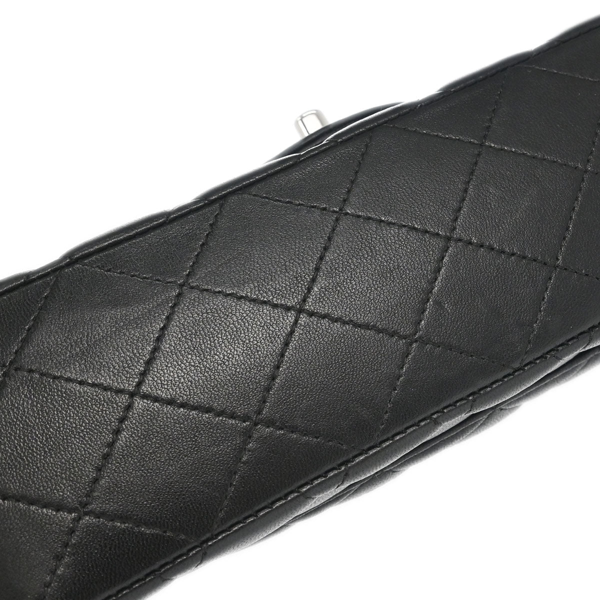 Chanel 2009-2010 Black Lambskin Medium Classic Double Flap Shoulder Bag