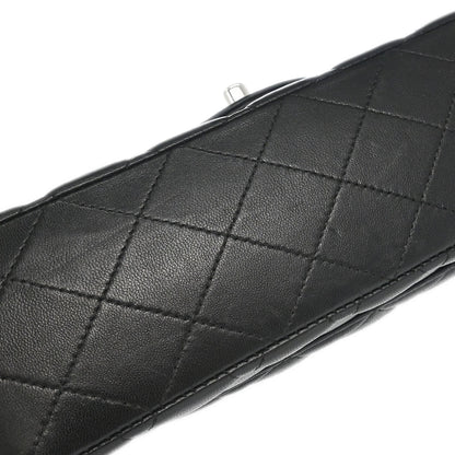 Chanel 2009-2010 Black Lambskin Medium Classic Double Flap Shoulder Bag
