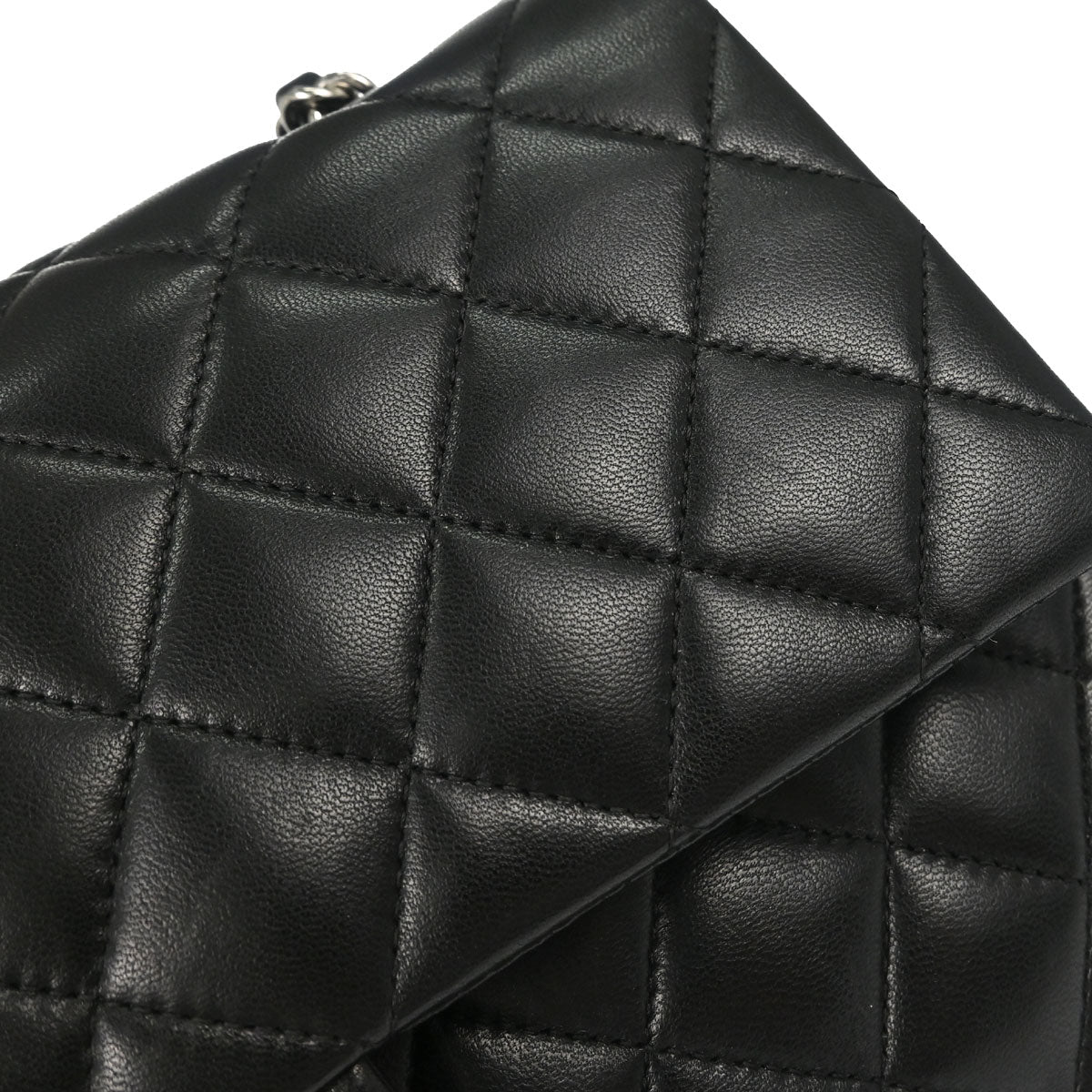 Chanel 2009-2010 Black Lambskin Medium Classic Double Flap Shoulder Bag