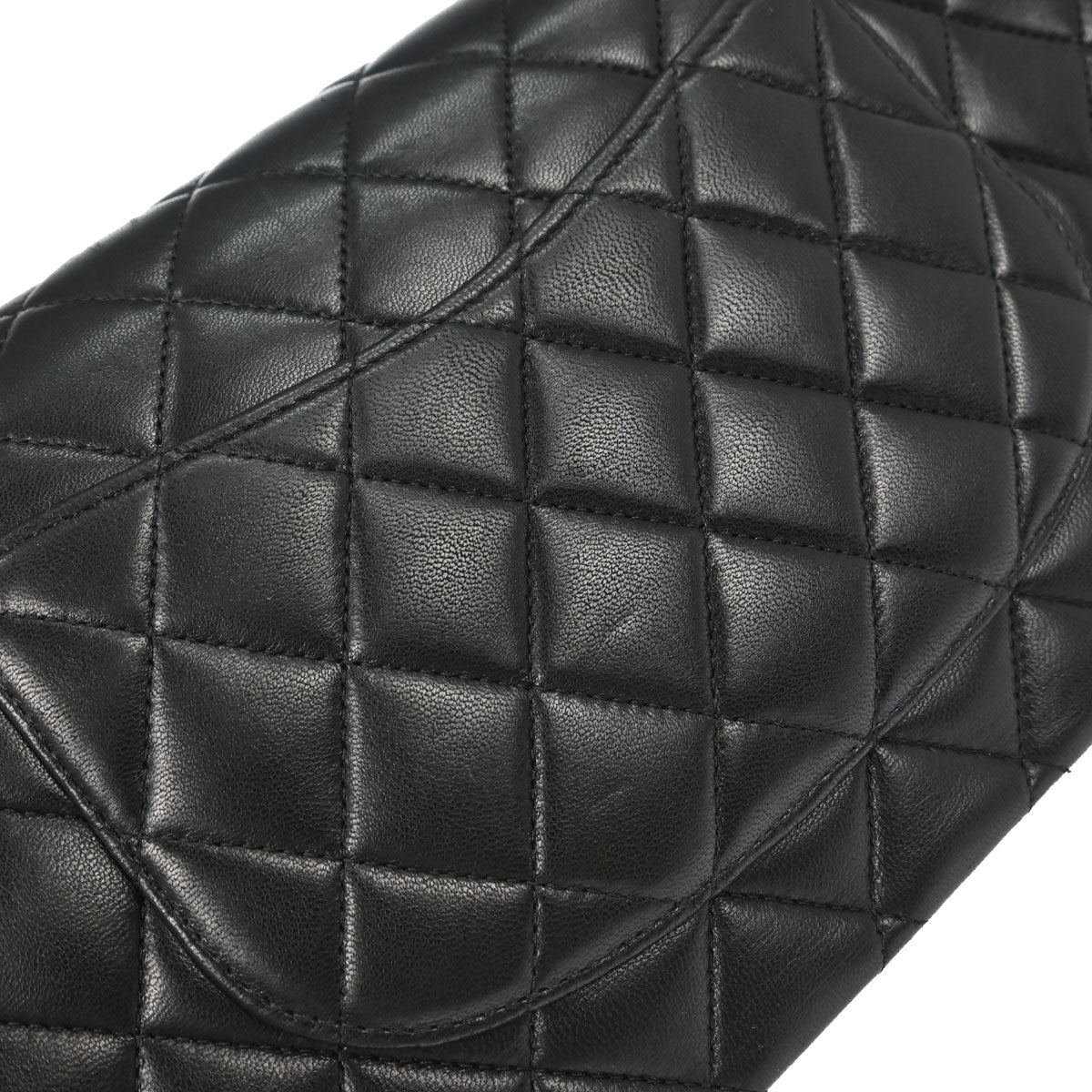 Chanel 2009-2010 Black Lambskin Medium Classic Double Flap Shoulder Bag