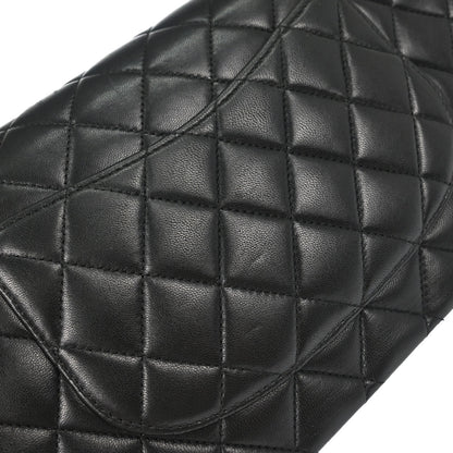Chanel 2009-2010 Black Lambskin Medium Classic Double Flap Shoulder Bag