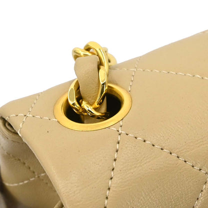 Chanel 1989-1991 Beige Lambskin Mini Classic Square Flap Shoulder Bag 17